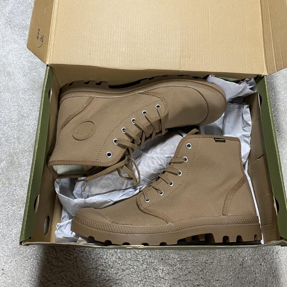 Palladium Pallabrousse Legion Boots Mens 10.5 Brown Canvas Combat Lug Sole